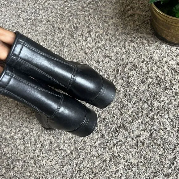 Vintage Kids Black Leather Western cowboy Boots Size 10.5 kiltie Lace Up new
