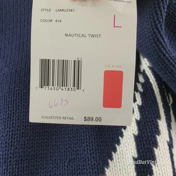 Vintage Liz Claiborne Sailboat Sweater L