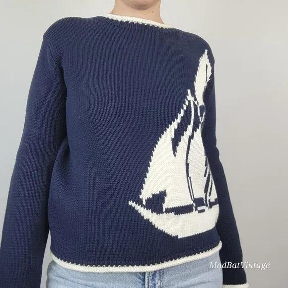 Vintage Liz Claiborne Sailboat Sweater L