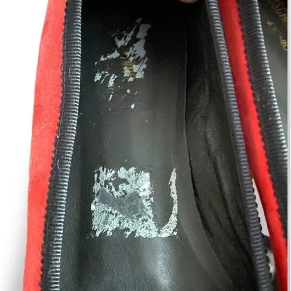 Vintage Moschino Suede and Patent Leather Buckle Flats