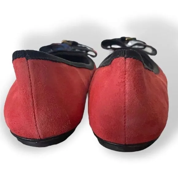 Vintage Moschino Suede and Patent Leather Buckle Flats