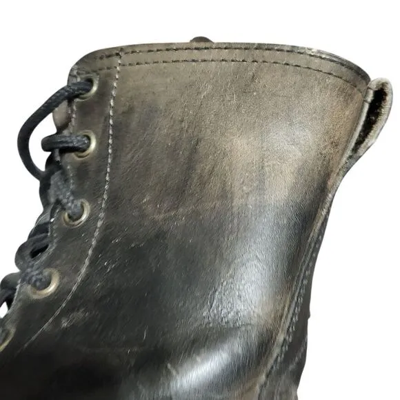 Vintage Skechers Boots Womens 9 Black Lace Up Y2K Black Leather