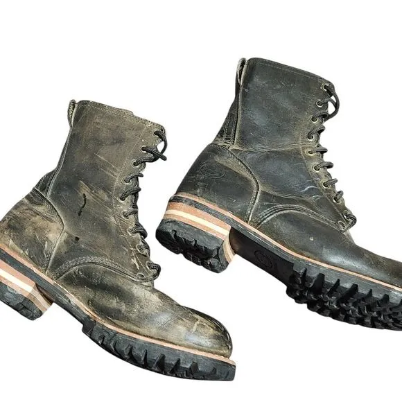 Vintage Skechers Boots Womens 9 Black Lace Up Y2K Black Leather