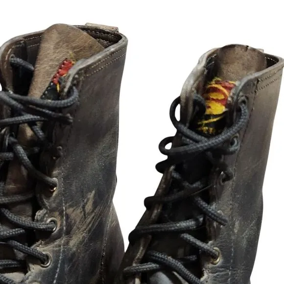 Vintage Skechers Boots Womens 9 Black Lace Up Y2K Black Leather