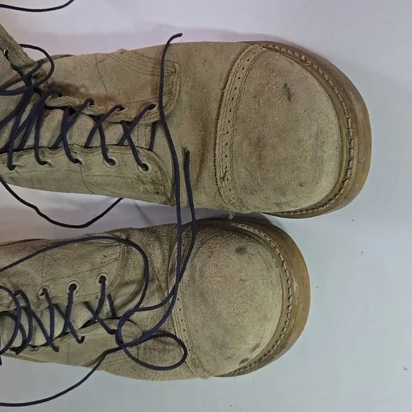 Vintage Tan Leather-Suede-like Lace-up Boots Size 10