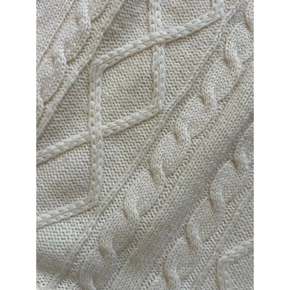 Vintage Wrangler Butter cream Fisherman's Sweater Size Medium