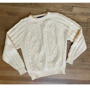 Vintage Wrangler Butter cream Fisherman's Sweater Size Medium