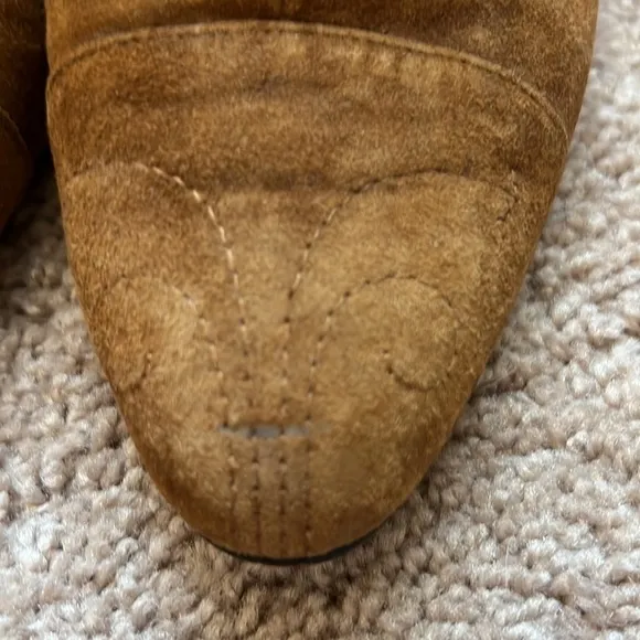 Vintage Escada Womens Suede Lace Up Heels Shoes Bootie