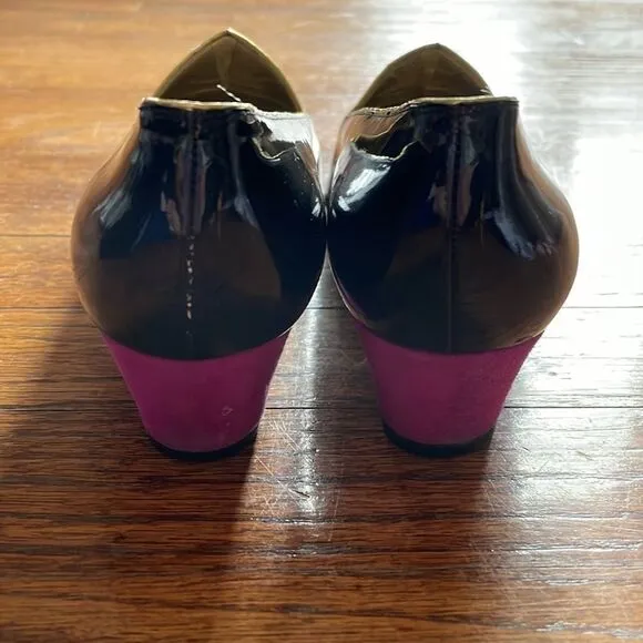 Vintage Helene Arpels Purple, Gold and Black Wedges
