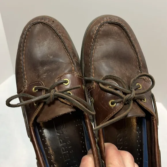 Vintage🔥Sperry Top-Sider 10.5 Men's Authentic Boat Shoes Brass Grommets RARE