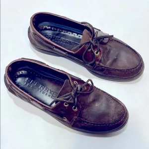 Vintage🔥Sperry Top-Sider 10.5 Men's Authentic Boat Shoes Brass Grommets RARE