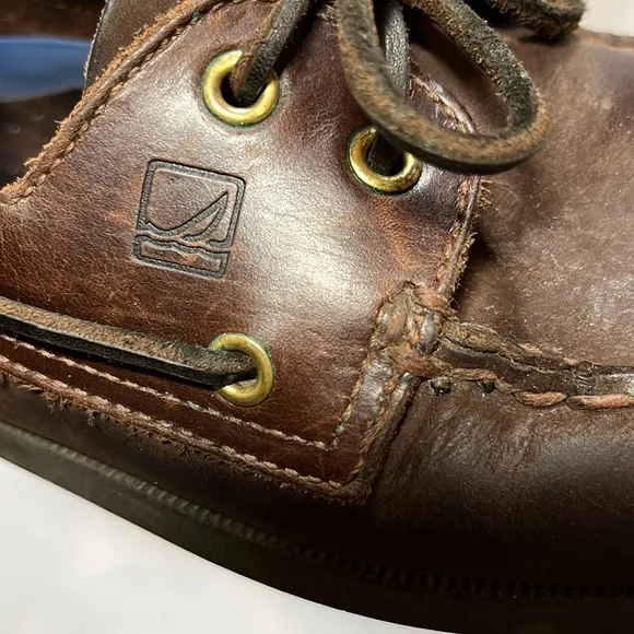 Vintage🔥Sperry Top-Sider 10.5 Men's Authentic Boat Shoes Brass Grommets RARE