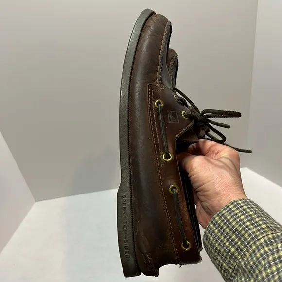 Vintage🔥Sperry Top-Sider 10.5 Men's Authentic Boat Shoes Brass Grommets RARE