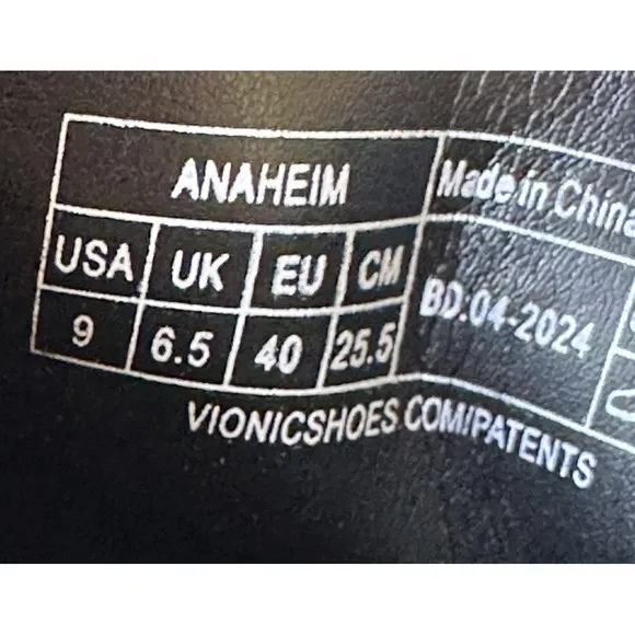 Vionic Anaheim Black Oxford Wedge Shoe Wimens 9 New
