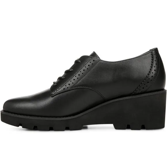 Vionic Anaheim Black Oxford Wedge Shoe Wimens 9 New