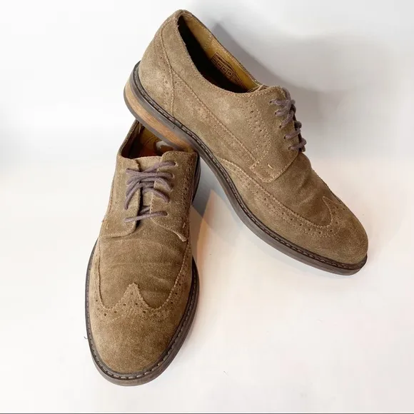 Vionic Bowery Bruno WingTip Oxford Derby  Brown Suede Shoe Size 9
