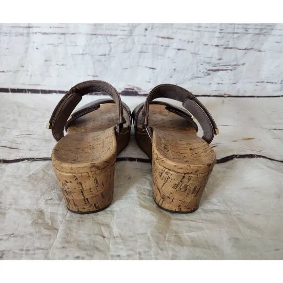 Vionic Pepper Metallic Cork Wedge Sandal Size 10