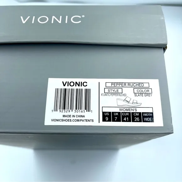 Vionic Platform Wedges Pepper Slate Grey 9W NIB