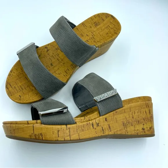 Vionic Platform Wedges Pepper Slate Grey 9W NIB