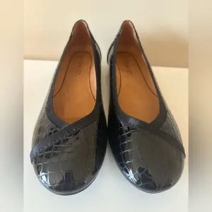 Vionic Spark Caroll Ballet Flat Black Snakeskin Leather Slip On Women’s Size 6