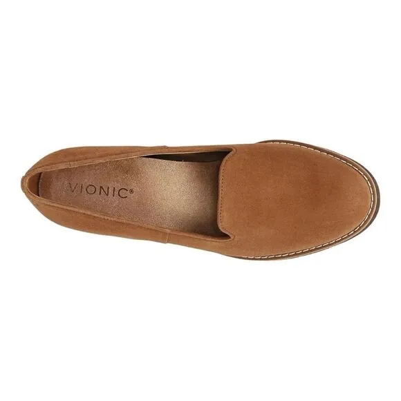 VIONIC Women’s Water Repellent Suede Willa Wedges in the Size 9.5M in Toffee