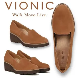 VIONIC Women’s Water Repellent Suede Willa Wedges in the Size 9.5M in Toffee