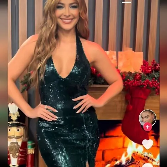 VIRAL ZARA SEQUIN DRESS GREEN