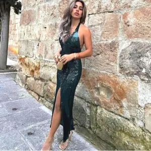 VIRAL ZARA SEQUIN DRESS GREEN