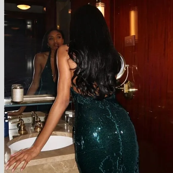 VIRAL ZARA SEQUIN DRESS GREEN