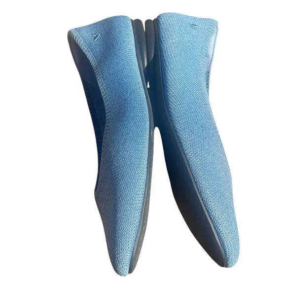VIVAIA Almond-Toe Tamia 2.0 Ballet Flats in Denim Blue -EU Size 43/US Size 11