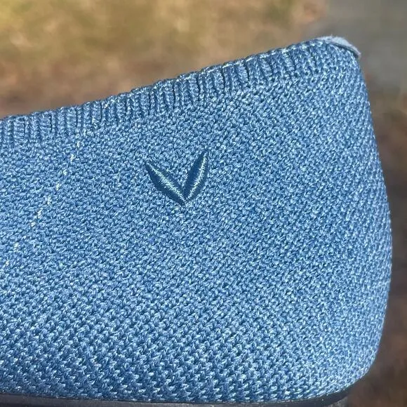 VIVAIA Almond-Toe Tamia 2.0 Ballet Flats in Denim Blue -EU Size 43/US Size 11