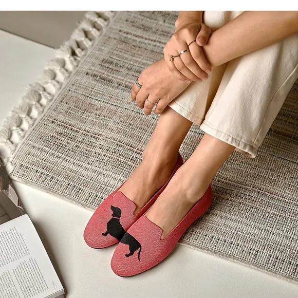 VIVAIA Audrey Women's Round-Toe Flats Slip On Woven Knit Loafer Size 39.5