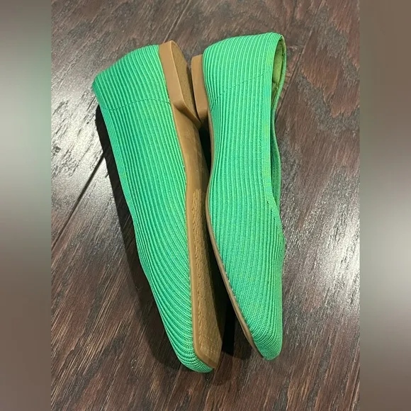 VIVAIA Margot Ballet Flats Square Toe Green Grass Women Shoes Size 41.5 US 11.5