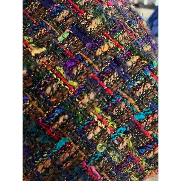VP Collections Jacket Women XL Multicolor Button Blazer Tweed Retro Wool Office