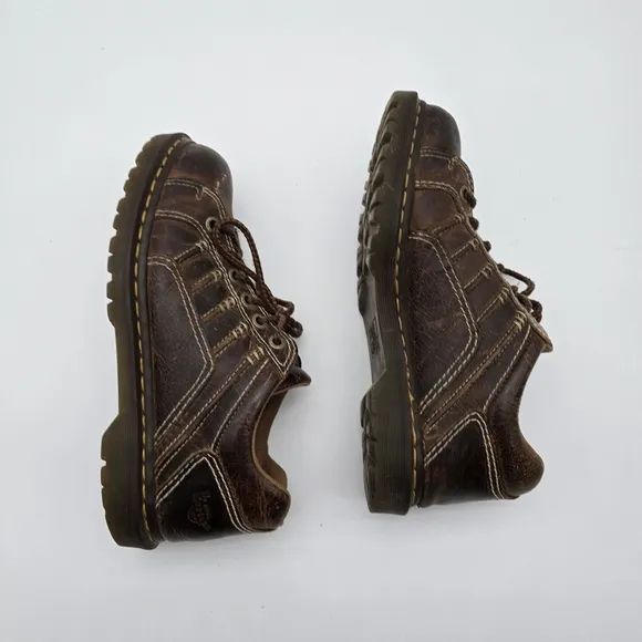 Vtg Dr Martens Shoes Womens 12 Leather Brown Oxford Lace Up 90s Y2K Low Top