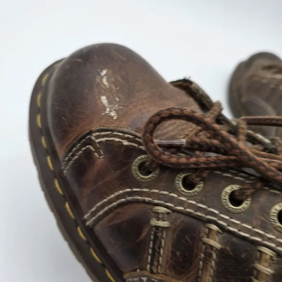 Vtg Dr Martens Shoes Womens 12 Leather Brown Oxford Lace Up 90s Y2K Low Top