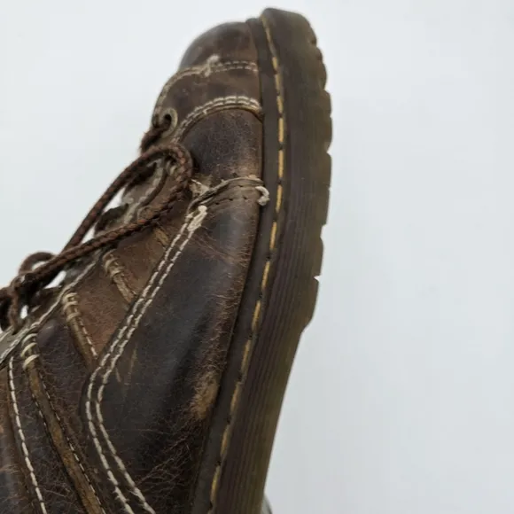 Vtg Dr Martens Shoes Womens 12 Leather Brown Oxford Lace Up 90s Y2K Low Top
