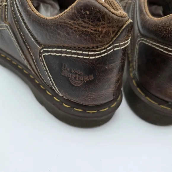 Vtg Dr Martens Shoes Womens 12 Leather Brown Oxford Lace Up 90s Y2K Low Top