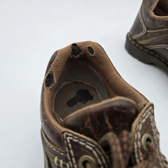 Vtg Dr Martens Shoes Womens 12 Leather Brown Oxford Lace Up 90s Y2K Low Top
