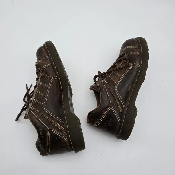 Vtg Dr Martens Shoes Womens 12 Leather Brown Oxford Lace Up 90s Y2K Low Top