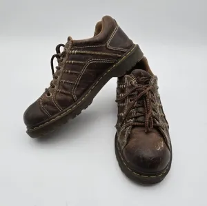 Vtg Dr Martens Shoes Womens 12 Leather Brown Oxford Lace Up 90s Y2K Low Top