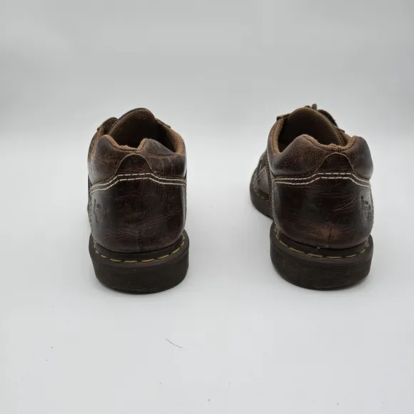 Vtg Dr Martens Shoes Womens 12 Leather Brown Oxford Lace Up 90s Y2K Low Top