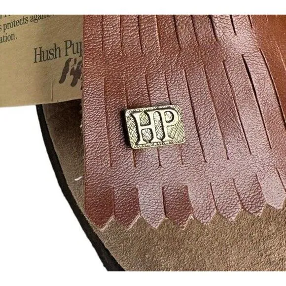 Vtg Hush Puppies Two Tone Brown Suede Leather Kiltie Golf Shoes Metal Cleats 8.5