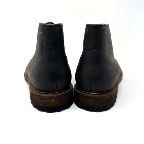 Warfield‎ &amp; Grand Essex Leather Side-Zip Lace-Up Mens Brown Boots Size 10.5 M