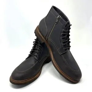 Warfield‎ &amp; Grand Essex Leather Side-Zip Lace-Up Mens Brown Boots Size 10.5 M