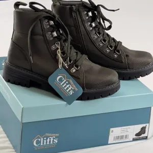 White Mountain Moss Green Lace Up Cliffs Maximal Ankle Boots NEW