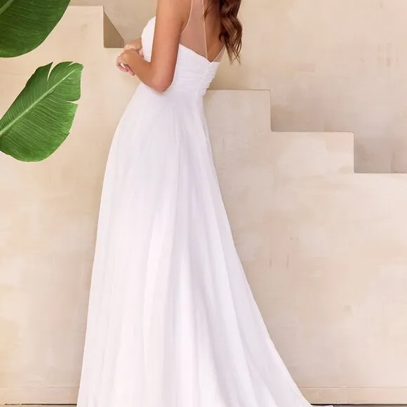 White wedding dress, bridal gown