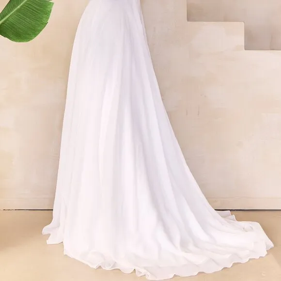 White wedding dress, bridal gown