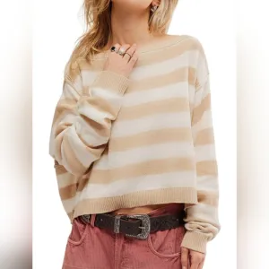 Witness The Fitness Into The Blue Crop Top Sweater Ivory Combo XLarge NWT 108.00