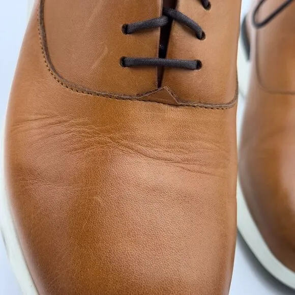 Wolf and Shepherd Shoes Mens 7 Crossover Longwing Oxford Leather Honey White